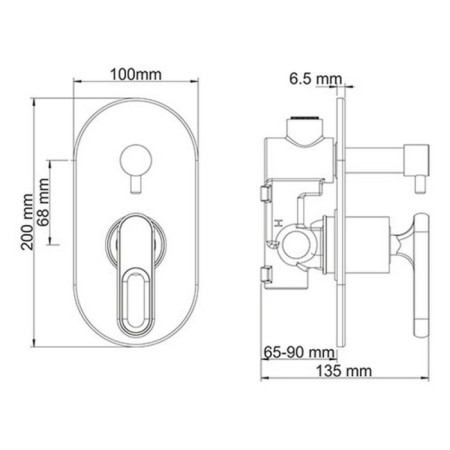 Shower mixer Wasserkraft Kammel 1841, single -leaf, without watering can, without spout, chrome-3