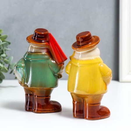 Souvenir Ceramics "Vorozhushki in cloaks - rainy day" Set 2 pcs 16x6.5x10 cm-4