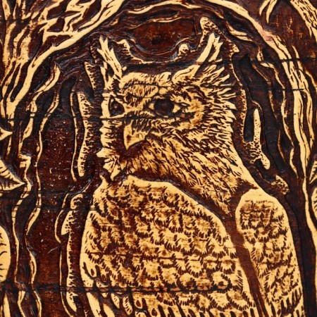 TUES "Eagle owl", 10x10x17cm, birch bark-5
