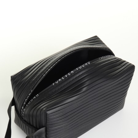 Cosmetic bag with lightning, black color-2
