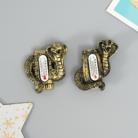 Magnet Polystone "Cobra with a thermometer" Bronze Mix 4.5x1.5x6 cm
