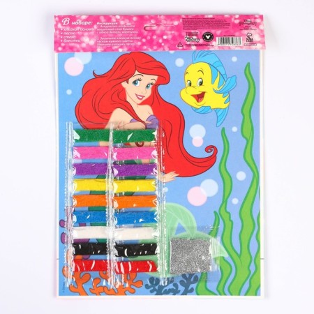 Set for creativity: fresco sand with sparkles (9 colors), "Mermaid Ariel", princesses-6
