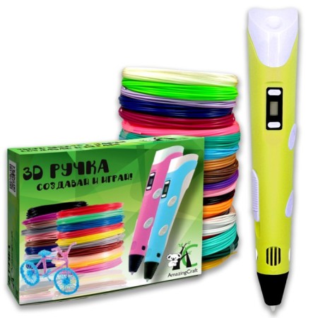 3D handle Amazingcraft, ABS set of plastic 10 colors 10 m, yellow color