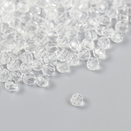 Beads for creativity plastic "Balls Transparent with faces" set of 20 g 0.5x0.5x0.5 cm