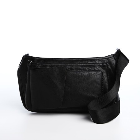 Lightning waist bag, 3 outer pockets, black color-2