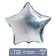 Foil ball 18 ", star, silver holography