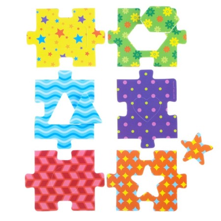 Soft puzzles for the bathtub “Colors and shapes” according to the Segen method, 6 puzzles, crumb me-1