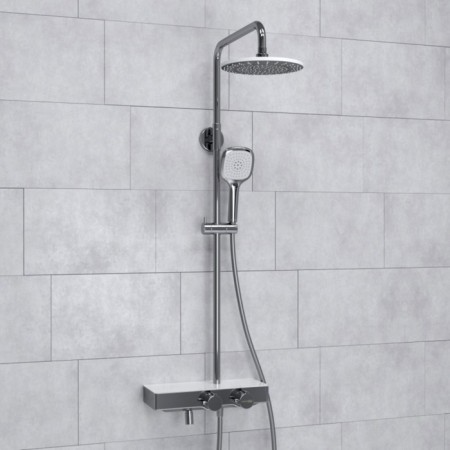 The shower system Wasserkraft a113.067.065.ch Thermo, tropical shower, thermostat, chrome-1