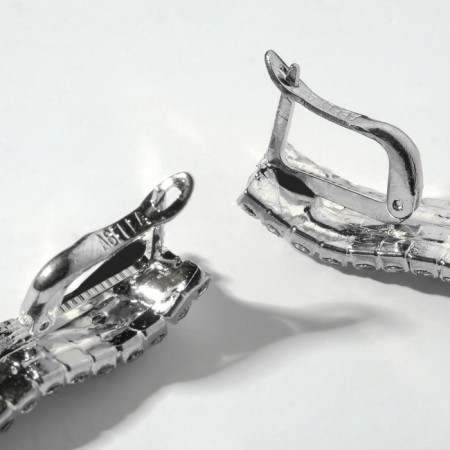Hanging earrings "Hollywood" Rain, color silver, 11 cm-1