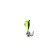 Mormyshka drop lime, black abdomen + ball silver, weight 1 g
