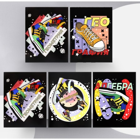 A set of object notebooks Calligrata Top "Sneakers", 48 sheets, 12 items, with reference material, cover coated cardboard, glossy lamination, offset block-5