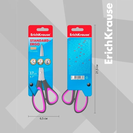 Scissors Standard+ ergo, 17 cm, blister, mix-13