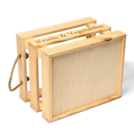 Box for vegetables and fruits, 29 × 23 × 19 cm, wooden, Greengo-3