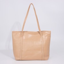 Zipper bag with lightning, beige color