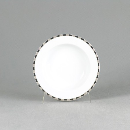 Deep opal plate, decor "Platinum plates", 22 cm-1