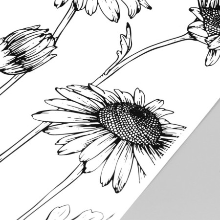 Stick plastic interior black "chamomile" 90x30 cm-2