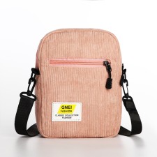 Youth bag with a zipper, pink color