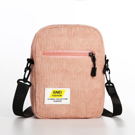 Youth bag with a zipper, pink color
