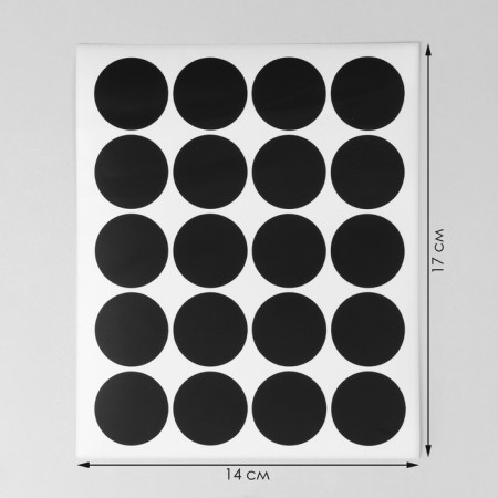 Cretaceous price tags "Circle" self -adhesive, black color, set of 5 sheets 17 × 14 cm-2