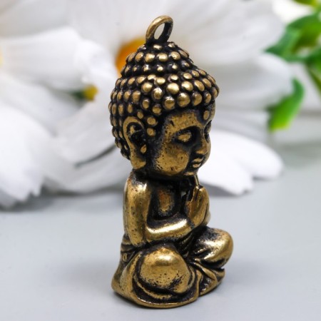 Souvenir brass "Little Buddha" 3.1x1.5 cm-1