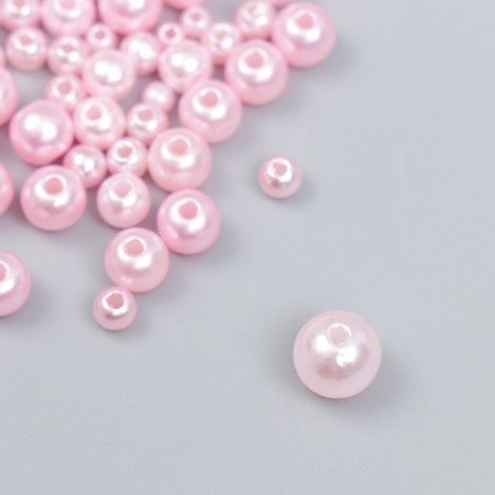 Beads for creativity plastic "Round. Pink powder" d = 3-8 mm, set 10 grams-1