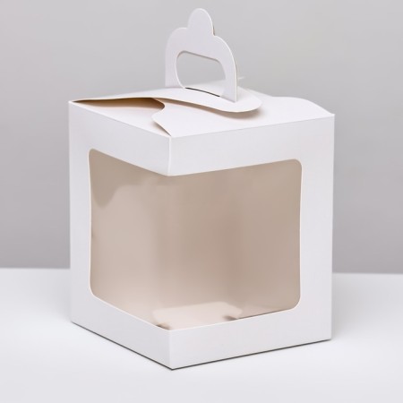 Confectionery packaging with a terminal, white, 12.5 x 12.5 x 15 cm