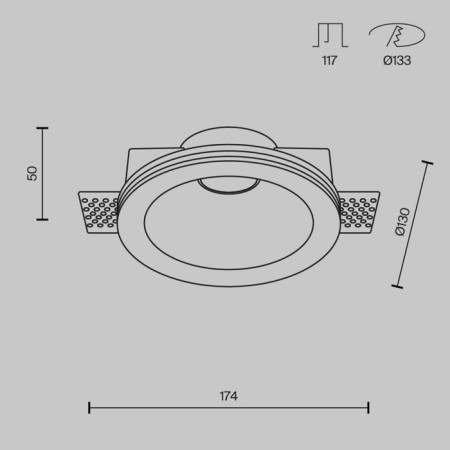 The built-in lamp Technical DL002-1-01-W-1, 1x12W, 13x13x5 cm, GU10, white color-7