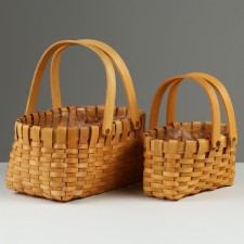 A set of wicker baskets, 26x16.5x12/25 cm, 19x12x10/20 cm, 2 pcs, sequoia