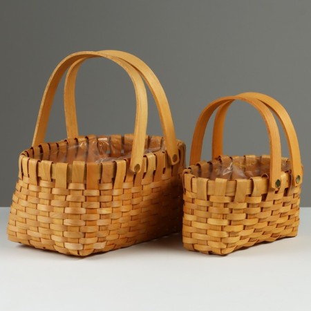 A set of wicker baskets, 26x16.5x12/25 cm, 19x12x10/20 cm, 2 pcs, sequoia