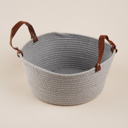 Basket for storage of handmade launcher "Louise", 33 × 33 × 16 cm, color beige-gray-3
