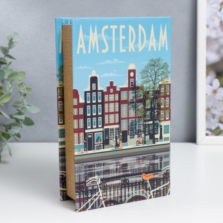 Safe Brush Tree leatherette "Walking along Amsterdam" 21x13x5 cm-3