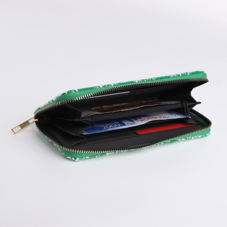 Women's wallet with lightning, green color-3