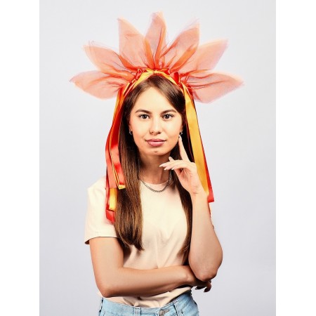 Carnival set "Clear Sun": rim, belt, ribbons, red-orange-1