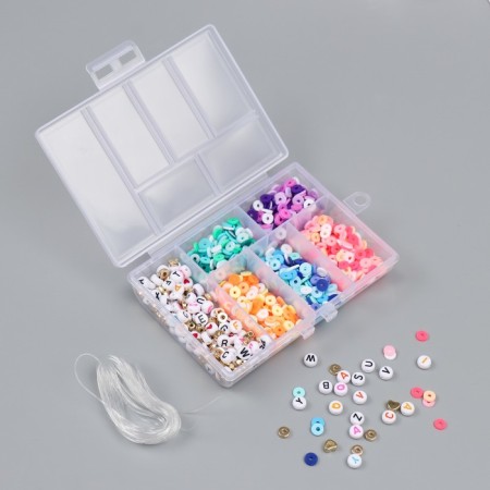 Beads in the box "Multi -colored" thread 0.8 mm 5 m 12x8.4x2.2 cm