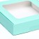 Self -charged box with a window, mint, 13 x 13 x 3 cm