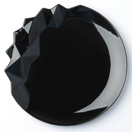 Ceramic “Obsidian” plate, black, 27 cm, black color-1