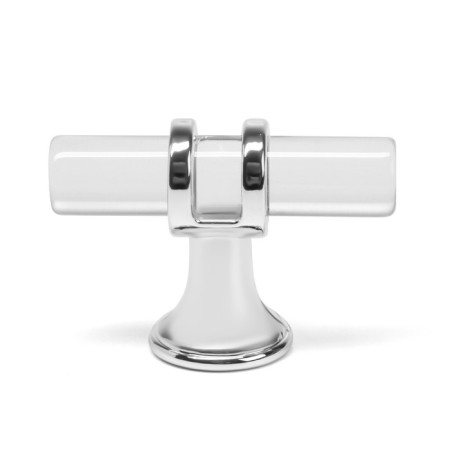 Handle button Cappio PK106, D = 12 mm, plastic, transparent/chrome color-1