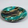 Disposable paper plate "marble", emerald, 18 cm