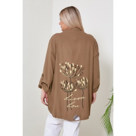 Women's tunic, size 60, khaki color-4