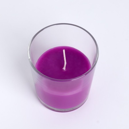 Candle in a smooth glass flavored "mountain lavender", 8.5 cm-2