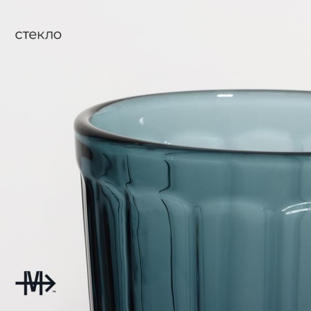 Glass glass Magistro "La-Channel", 350 ml, blue color-1