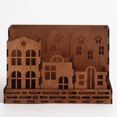 Organizer for stationery "houses" wood, 235 x 142 x 30 mm-2