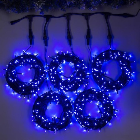 Garland "Clip-Light" 5 threads of 20 m, IP44, UMS, dark thread, 665 LED, glow blue, 24 V