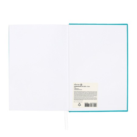 Dated diary 2025, Devente. Flag, A5 168 sheets, Attomex. EVEN, solid cover of boomvinyl with foam rubber, silkography, liesse, block 70 g/m2, turquoise-11