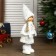 Interior doll "Valya girl in a beige sweater and cap" 38x10x14 cm