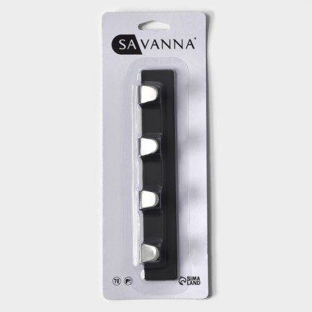Self -adhesive metal Savanna Black Loft Plane, 4 hooks, 16 × 2 × 2.5 cm-5