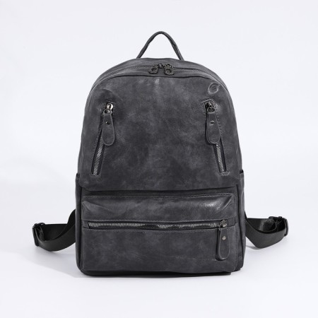Women's backpack made of artificial leather with lightning, 3 pockets, color gray color-2