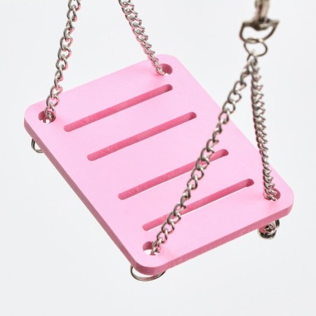 Swing for rodents "Pijon" on chains, 9 x 7 x 0.5 cm, plastic, pink-2