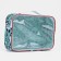 Cosmetic bag with zipper, turquoise color