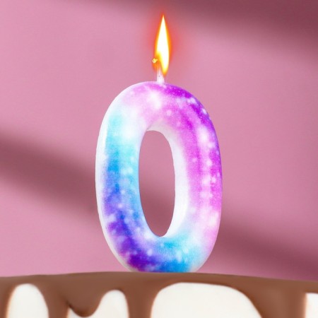Candle in the cake on the skewer "Galaxy", the number 0, 5.5 cm